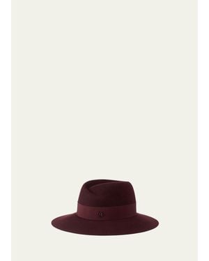 Maison Michel Virginie Waterproof Wool Felt Fedora Hat - Brown