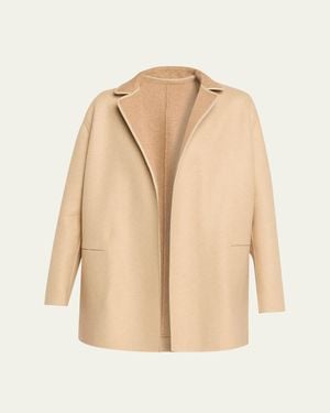 Loro Piana Jimi Cashmere Open-Front Coat - Natural
