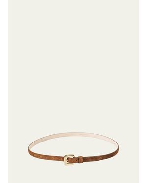 DEHANCHE Mara 24K-Plated Suede Belt - White
