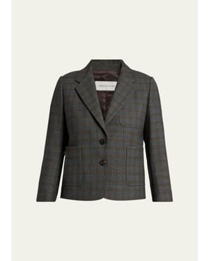 Dries Van Noten Check Single-Breasted Shrunken Jacket - Black