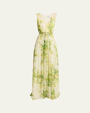 Erdem Sleeveless Floral-Print Silk Gown - Multicolor