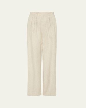 Posse Louis Tailored Straight-Leg Pants - White