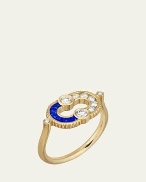 Viltier Magnetic Lapis Lazuli Semi Ring - Metallic