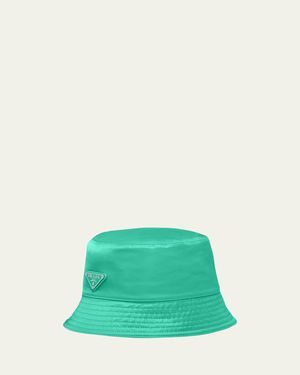 Prada Recycled Nylon Bucket Hat - Green
