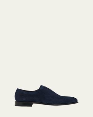 Ferragamo Angiolo Tramezza Suede Oxfords - Blue