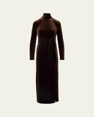 Akris Punto Techno Stretch Velvet Midi Dress - Black