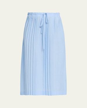 TOTEME Belted Pleated Skirt - Blue