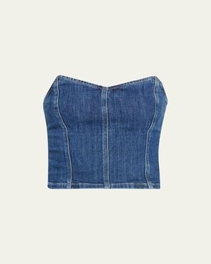 Le Jean Avery Denim Corset Top - Blue