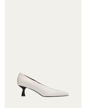 NODALETO 70Mm Lambskin Leather Kitten-Heel Pumps - White