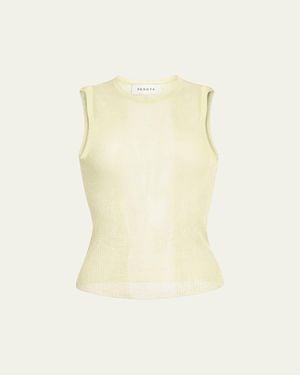 SER.O.YA Jori Ribbed Semi-Sheer Tank Top - Natural