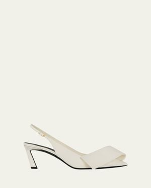 Givenchy 65Mm Twist Leather Slingback Pumps - Natural