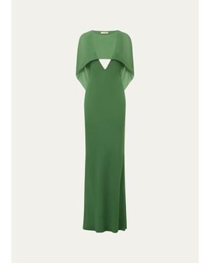 Et Ochs Reese Draped Cutout Mermaid Gown - Green
