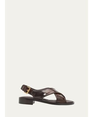 Church's 35Mm Crisscross Patent Leather Slingback Sandals - White