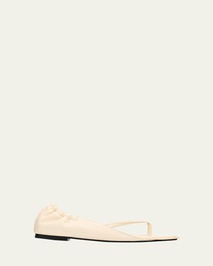 Jacquemus Les Infradit Leather Thong Sandals - Natural