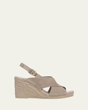 Vince Georgia Suede Espadrille Wedge Sandals - Natural