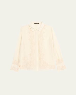 Kobi Halperin Serena Floral-Print Silk Blouse - Natural