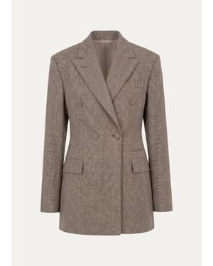 Officine Generale Double-Breasted Virgin Wool Coat - Brown