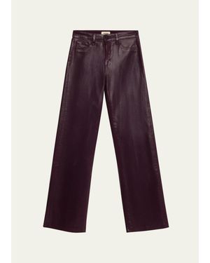 L'Agence Scottie High-Rise Wide Coated Jeans - Purple