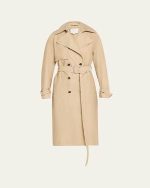 Vince Fine Twill Trench Coat - Natural