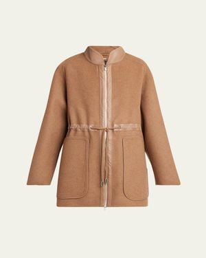Kiton Drawstring Wool Parka - Natural