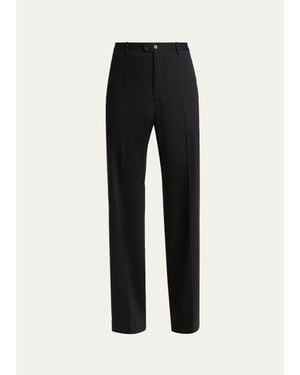 Jil Sander Wool Blend Wide-Leg Pants - Black