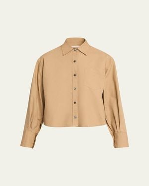 Maria McManus Organic Cotton Cropped Button-Down Shirt - Natural