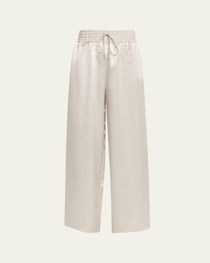 Maria McManus Drawstring Wide-Leg Basketball Pants - White
