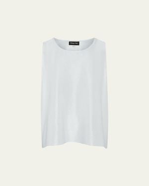 Eskandar A-Line Shimmer Silk Shell - Natural