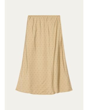 Vince Grid Dot Slip Skirt - Natural
