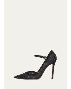 Gianvito Rossi 95Mm Embellished Organza D'Orsay Pumps - Natural