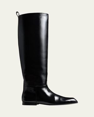 KHAITE Colt Leather Riding Boots - Black