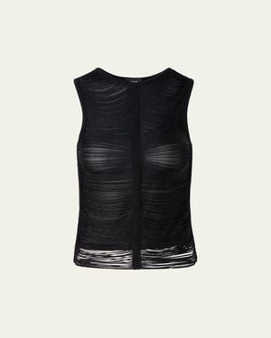 Akris Trapezoid Embroidered Sleeveless Blouse - Black