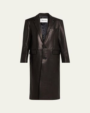 Tonywack Vegetable-Tanned Leather Coat - Black