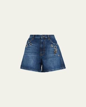 Marc Jacobs Grommet Denim Shorts - Blue