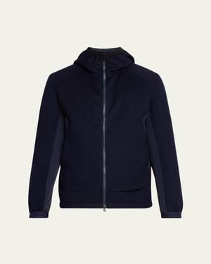 Sease Predator 3.0 Water-Resistant Padded Wool Jacket With Hood - Blue