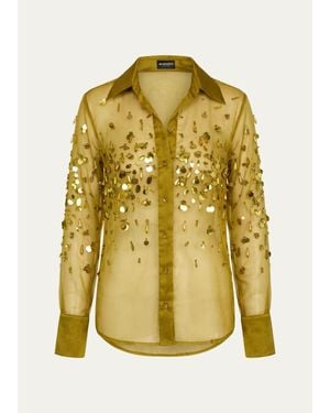 retroféte Quilly Embroidered Blouse - Yellow