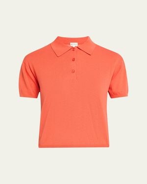 Kule The Farley Cotton-Silk Polo - Orange