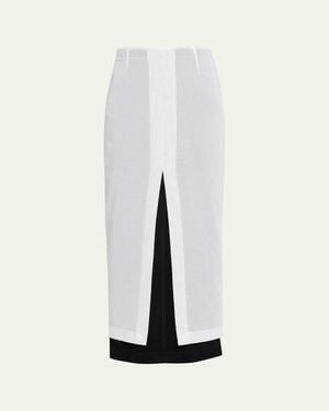 The Row Ismara Layered Midi Split Skirt - White