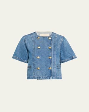Ulla Johnson The Serge Short-Sleeve Jacket - Blue