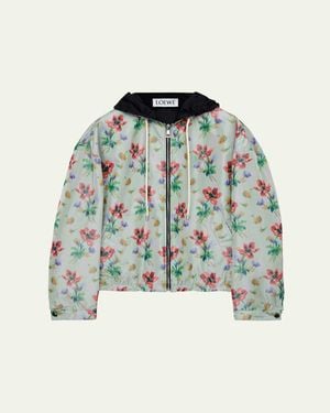 Loewe Reversible Floral-Print Windbreaker - Blue