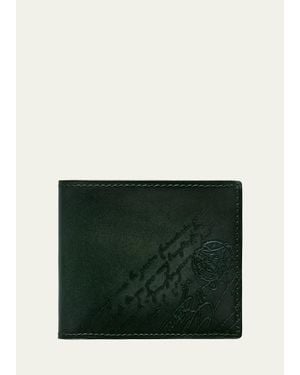 Berluti Makore Scritto Leather Bifold Wallet - Green