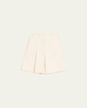3.1 Phillip Lim Pleated Knee-Length Denim Shorts - Natural