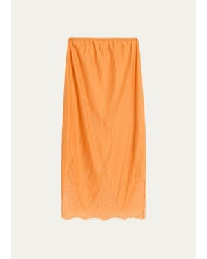 Ronny Kobo Lace-Trim Skirt - Orange