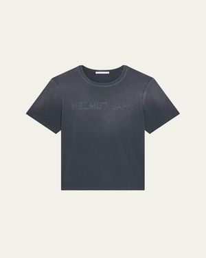 Helmut Lang Faded Logo Print T-Shirt - Blue