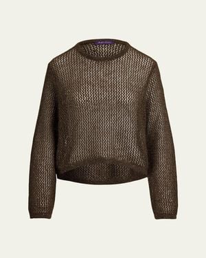 Ralph Lauren Metallic Mesh Loose Sweater - Brown