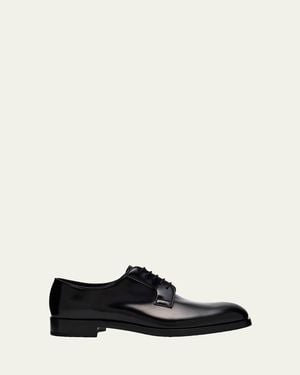 Prada Brushed Leather Derby Shoes - White