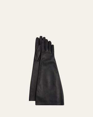 Saint Laurent Long Leather Gloves - Black