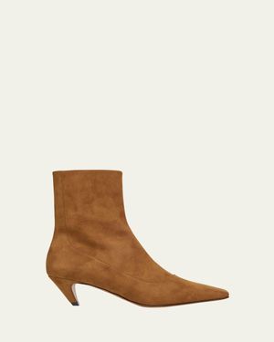 Stella McCartney Spur Vegan Suede Ankle Booties - Brown