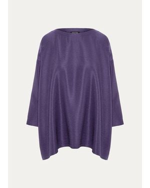 Eskandar Wide A-Line Scoop Neck Top - Purple