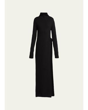 Moncler Genius X Jil Sander Asymmetric Wool Turtleneck Dress - Black